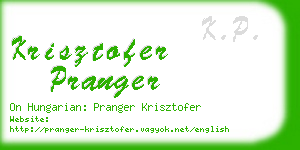 krisztofer pranger business card